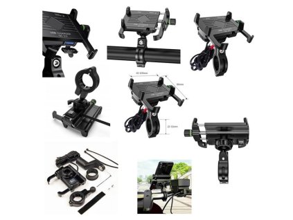 biketec uchwyt motocyklowy z ladowarka usb 3 0 na