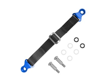 BIKETEC vyťahovací popruh 350 mm so skrutkami (Farba čierna/modrá)