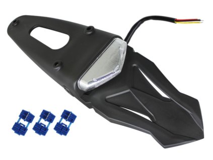 PSYCHIC Zadný blatník Enduro univerzálny S LED svetlom – biely (homologovaný)