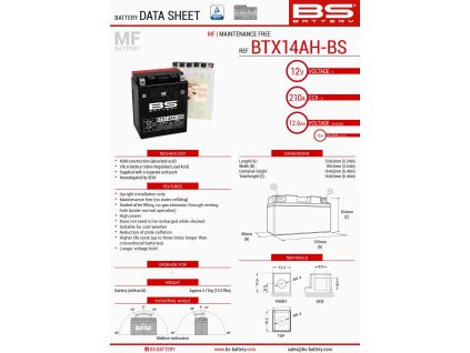 bs akumulator btx14ah bs ytx14ah bs 12v 12ah 134