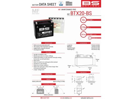 bs akumulator btx20 bs ytx20 bs 175x87x155 bezob