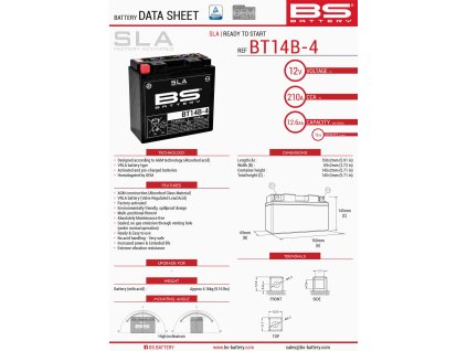 bs akumulator bt14b 4 fa yt14b4 12v 12ah 150x6