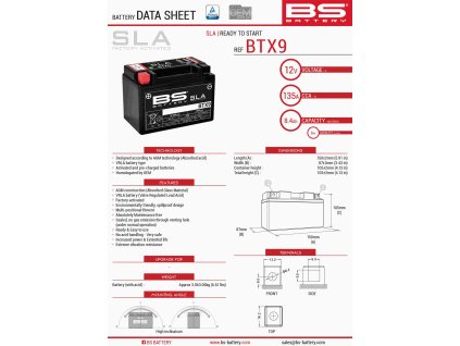 bs akumulator btx9 fa ytx9 bs 152x88x106 12v 8