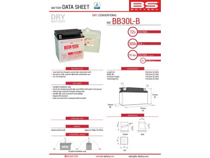 bs akumulator bb30l b yb30l b 12v 30ah 168x132x1