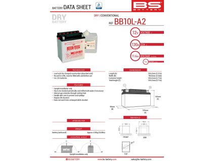 bs akumulator bb10l a2 yb10l a2 12v 11ah 136x91x