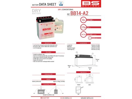 bs akumulator bb14 a2 yb14 a2 12v 14ah 134x89x16