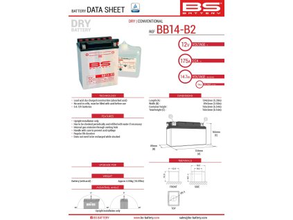 bs akumulator bb14 b2 yb14 b2 12v 14ah 134x89x16
