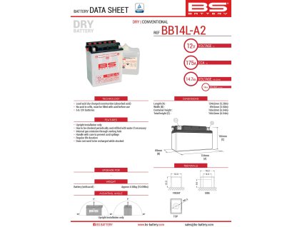 bs akumulator bb14l a2 yb14l a2 12v 14ah 135x91x