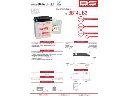 bs akumulator bb14l b2 yb14l b2 12v 14ah 134x88x