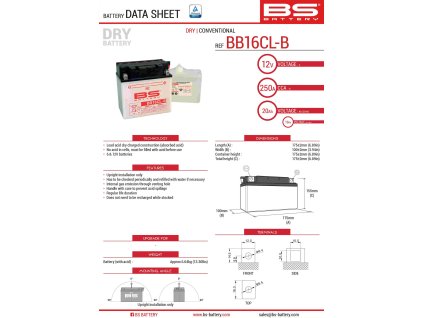 bs akumulator bb16cl b yb16cl b 12v 19ah 175x100