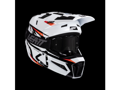 LEATT motokrosová prilba Moto 3.5 s okuliarmi – biela 2025