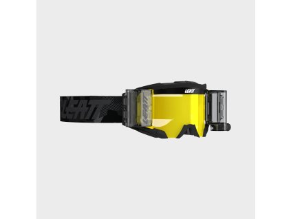 LEATT motokrosové okuliare Velocity 5.5 - Roll-Off – Stealth čierna/sivá (žltá 70%), veľkosť ONE SIZE