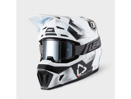 LEATT motokrosová prilba Moto 7.5 s okuliarmi – Camo čierna/biela