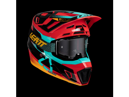 LEATT motokrosová prilba Moto 7.5 s okuliarmi – červená V25 2025