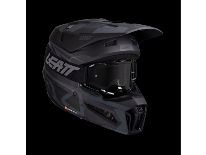 LEATT motokrosová prilba Moto 3.5 s okuliarmi – Stealth 2025