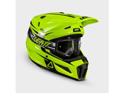 LEATT detská motokrosová prilba Moto 3.5 s okuliarmi – Neon žltá 2026