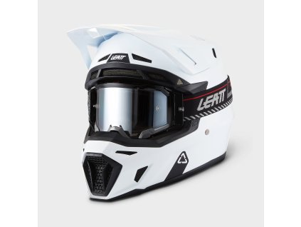 LEATT motokrosová prilba Moto 8.5 s okuliarmi – biela
