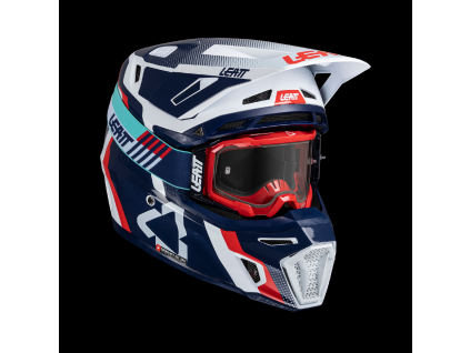 LEATT motokrosová prilba Moto 8.5 Composite s okuliarmi – Royal 2025, veľkosť L