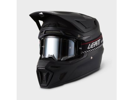 LEATT motokrosová prilba Moto 8.5 s okuliarmi – Satin čierna