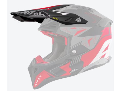 AIROH Šilt na prilbu Aviator 3 Spin červená matná – ONE SIZE