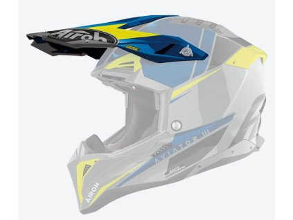 AIROH Šilt na prilbu Aviator 3 Push modrá lesklá – ONE SIZE