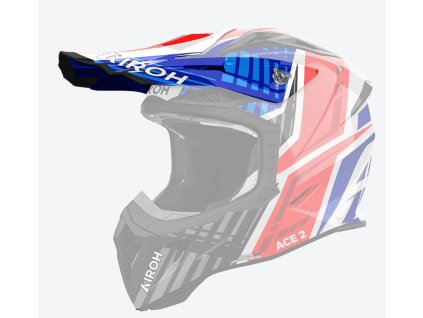AIROH Šilt na prilbu Aviator Ace 2 Proud modrá/červená lesklá – ONE SIZE