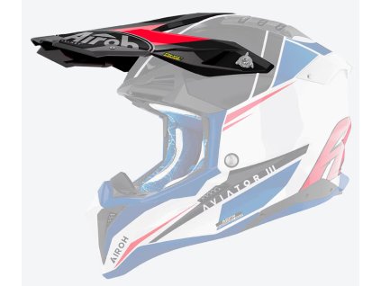 AIROH Šilt na prilbu Aviator 3 Push modrá/červená lesklá – ONE SIZE