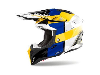 AIROH Motokrosová prilba Aviator 3 Monarch modrá/žltá lesklá