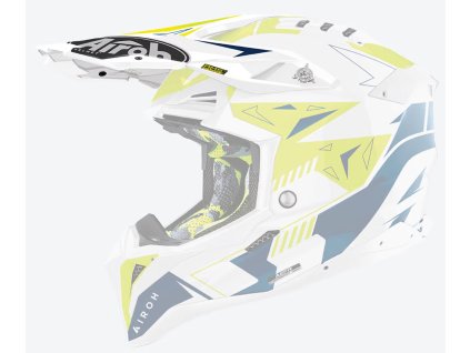 AIROH Šilt na prilbu Aviator 3 Spin žltá/modrá lesklá – ONE SIZE