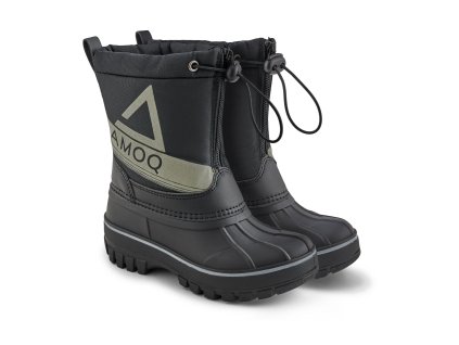 AMOQ Detské zimné topánky Snowtime čierna/sivá