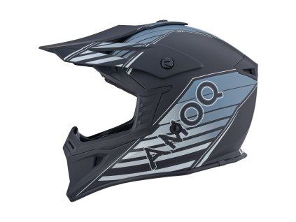 AMOQ Motokrosová prilba Meteor V2 Axis čierna/sivá
