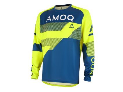AMOQ Motokrosový dres Ascent Strive V2 žltá-tmavomodrá