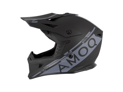 AMOQ Motokrosová prilba Meteor V2 čierna/sivá
