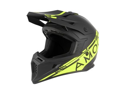 AMOQ Motokrosová prilba Meteor V2 čierna/fluo