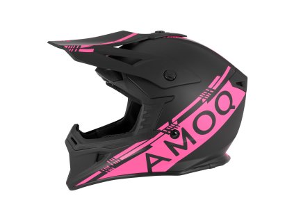 AMOQ Motokrosová prilba Meteor V2 čierna/ružová