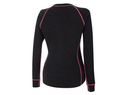 AMOQ Dámske funkčné tričko 100% Merino sivá/ružová – S