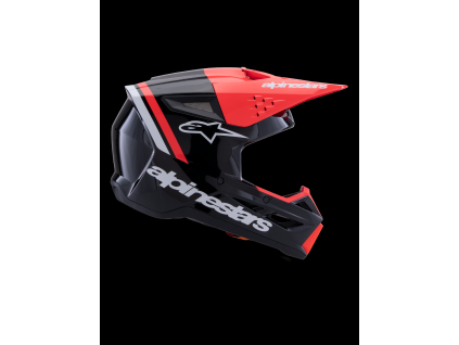ALPINESTARS Motokrosová prilba S-M3 Radium ECE 22.06 – čierna/červená fluo/biela lesklá