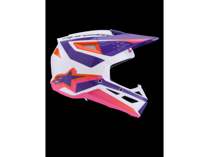 ALPINESTARS Motokrosová prilba S-M3 Heat ECE 22.06 – biela/fialová/ružová lesklá