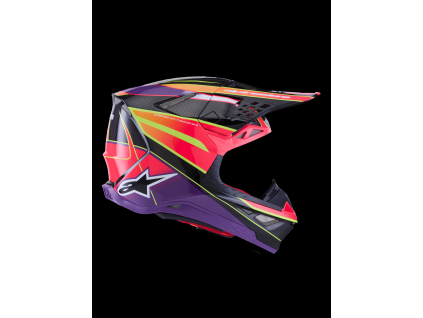 ALPINESTARS Motokrosová prilba Supertech M10 Era ECE 22.06 – ružová/fialová/žltá fluo lesklá