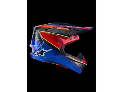 ALPINESTARS Motokrosová prilba Supertech M10 Era ECE 22.06 – modrá/červená/žltá fluo lesklá