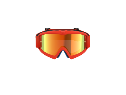 ALPINESTARS Detské motokrosové okuliare Vision Youth Corp – oranžová, červené zrkadlové sklo – ONE SIZE