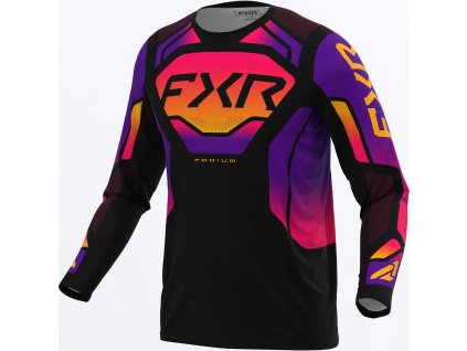 FXR detský motokrosový dres Podium 2027 – čierna / fialová / Tang