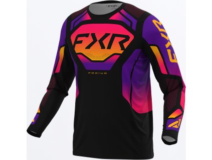 FXR motokrosový dres Podium Relay 2027 – čierna / fialová / Tang