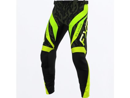 FXR detské motokrosové nohavice Clutch (pre najmenších) 2027 – Army / Lime / čierna