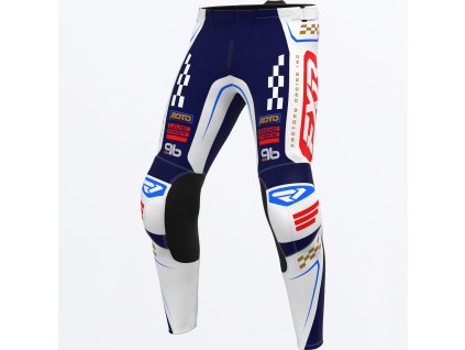 FXR detské motokrosové nohavice Clutch 2027 – tmavomodrá / červená / biela