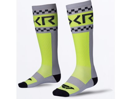 FXR moto ponožky Moto Sock 2027 – sivá / HiVis – ONE SIZE