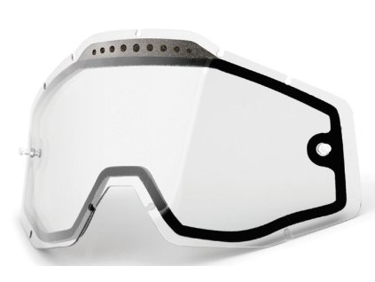 100% Náhradné dvojité ventilované sklo Enduro pre okuliare Racecraft 1/Accuri 1/Strata 1 – číre s úpravou proti zahmlievaniu
