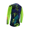 LEATT Tričko Moto 5.5 Ultraweld Jungle – čierne/tmavomodré/zelené fluo veľkosť S – zadný pohľad