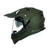 NOX Prilba Offroad / Trail Duosport (DUAL) N312 Solid s plexi a slnečnou clonou – zelená MAT (KHAKI) (Veľkosť L)