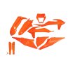 UFO Sada plastov KTM EXC 125 '20-'21, EXC 250 / 300 TPI '20-'23, EXC-F 250 / 350 / 450 / 500 '20-'23 oranžová